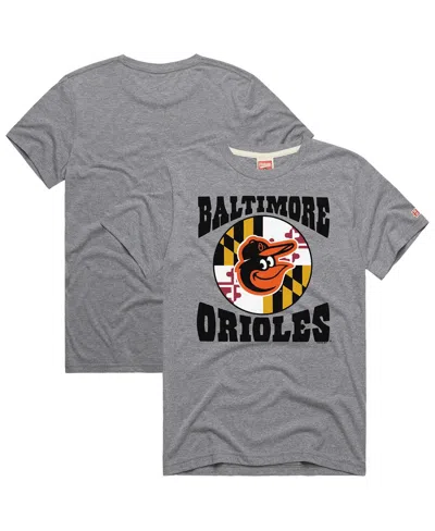 Homage Men's Gray Baltimore Orioles Hyper Local Tri-blend T-shirt