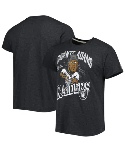 Homage Men's  Davante Adams Heathered Black Las Vegas Raiders Caricature Player Tri-blend T-shirt
