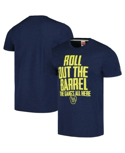 Homage Men's  Navy Milwaukee Brewers Gangs All Here Hyper Local Tri-blend T-shirt