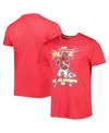 Homage Men's  Patrick Mahomes Heathered Red Kansas City Chiefs Nfl Blitz Player Tri-blend T-shirt In Heathered Red