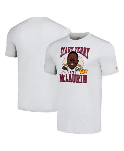 Homage Men's  Terry Mclaurin Heathered Ash Washington Commanders Caricature Player Tri-blend T-shirt