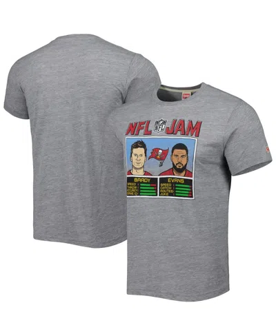 Homage Men's  Tom Brady And Mike Evans Heather Gray Tampa Bay Buccaneers Nfl Jam Tri-blend T-shirt