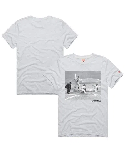 Homage Men's Jackie Robinson Ash Brooklyn Dodgers Cooperstown Collection Pay  Player Graphic Tri-blen In Gray