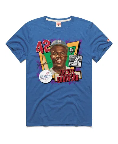 Homage Men's Jackie Robinson Royal Los Angeles Dodgers Topps 75 Remix Graphic T-shirt In Blue