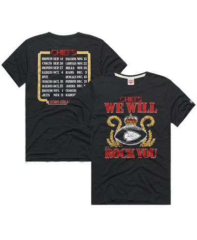 Homage Men's Kansas City Chiefs 2026 Nfl Schedule Tri-blend Screen-print T-shirt In Black
