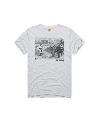 Homage Men's Lou Gehrig Ash New York Yankees Cooperstown Collection Pay Tri-blend T-shirt In White