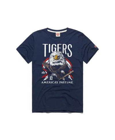 Homage Men's Navy Detroit Tigers America's Pastime Tri-blend T-shirt In Blue