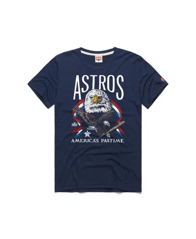 Homage Men's Navy Houston Astros America's Pastime Tri-blend T-shirt In Brown