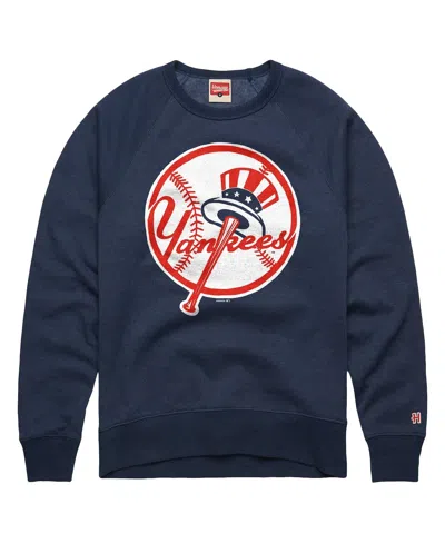 Homage Men's Navy New York Yankees Cooperstown Collection Crewneck Sweatshirt In Blue