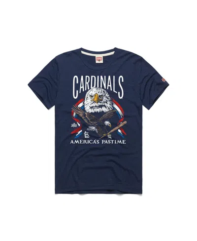 Homage Men's Navy St. Louis Cardinals America's Pastime Tri-blend T-shirt In Brown