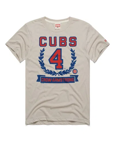 Homage Men's Pete Crow-armstrong Stone Chicago Cubs Wreath Rookie Graphic Tri-blend T-shirt In Multi