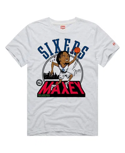 Homage Men's Philadelphia 76ers Tyrese Maxey Signature Tri-blend Player T-shirt In Ash