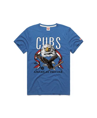 Homage Men's Royal Chicago Cubs America's Pastime Tri-blend T-shirt In Blue