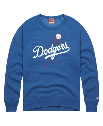Homage Men's Royal Los Angeles Dodgers Cooperstown Collection Raglan Tri-blend Sweatshirt In Blue