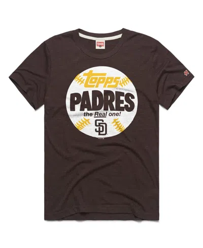Homage Men's San Diego Padres Mlb X Topps Baseball The Real One Tri-blend T-shirt In Brown