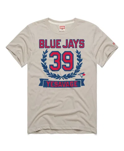 Homage Men's Toronto Blue Jays Trey Yesavage Wreath Rookie Graphic Tri-blend T-shirt In Stone