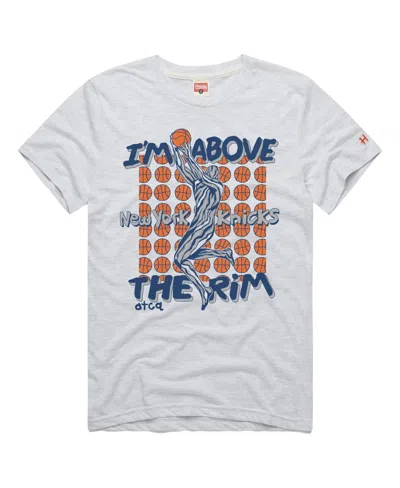 Homage Men'sâ Ash New York Knicks A Tribe Called Quest X Nba I'm Above The Rim Tri-blend T-shirt In White