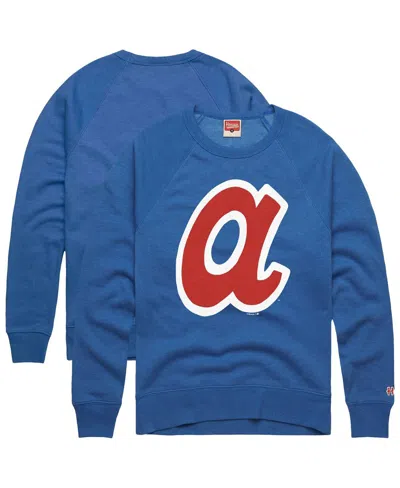 Homage Men'sâ Royal Atlanta Braves Retro Tri-blend Pullover Sweatshirt In Blue