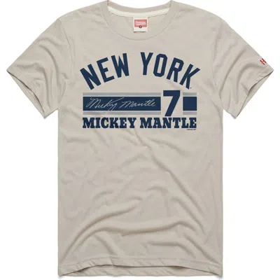 Homage Mickey Mantle Stone New York Yankees Signature Name & Number Tri-blend T-shirt