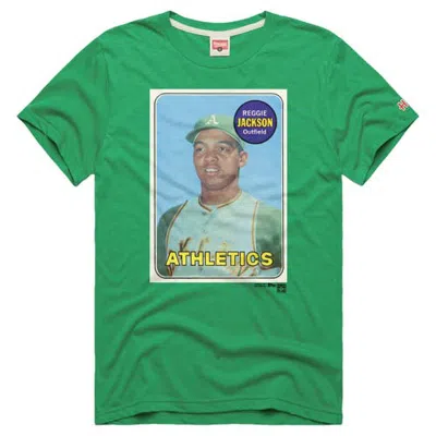 Homage Reggie Jackson Green Athletics Topps Baseball Card Tri-blend T-shirt