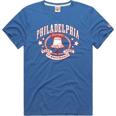 Homage Royal Philadelphia Phillies Tri-blend Hyperlocal T-shirt In Blue