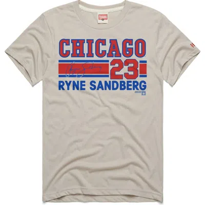 Homage Ryne Sandberg Stone Chicago Cubs Signature Name & Number Tri-blend T-shirt