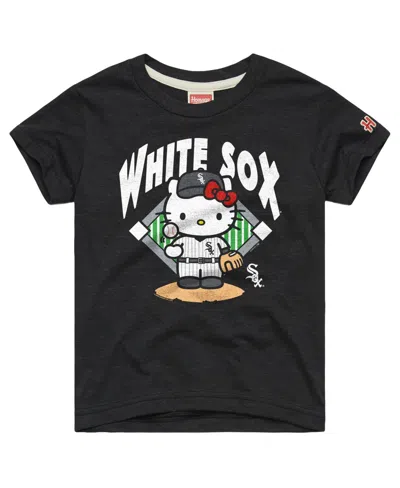 Homage Babies' Toddler Charcoal Chicago White Sox Hello Kitty X Mlb Tri-blend T-shirt In Black