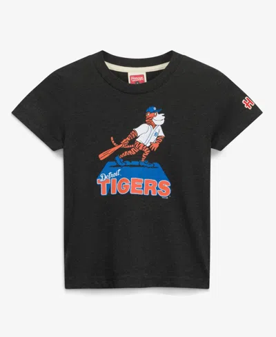 Homage Babies' Toddler Charcoal Detroit Tigers Mascot T-shirt In Black