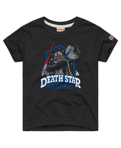 Homage Babies' Toddler Charcoal Los Angeles Dodgers Star Wars X Mlb Dark Side T-shirt In Black
