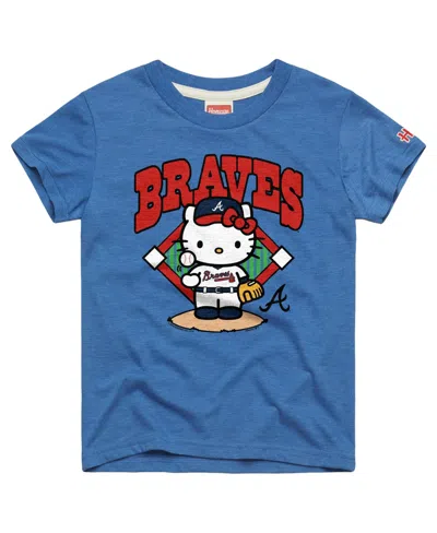 Homage Babies' Toddler Royal Atlanta Braves Hello Kitty X Mlb Tri-blend T-shirt In Blue