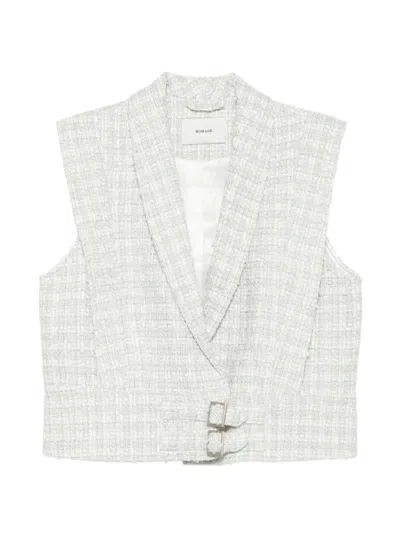 Homage Tweed Buckle-fastening Waistcoat In White
