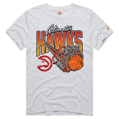 Homage Unisex  Ash Atlanta Hawks On Fire Tri-blend T-shirt