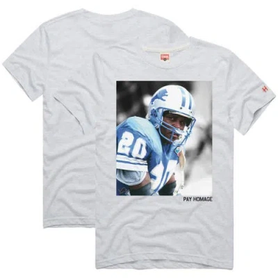 Homage Unisex  Barry Sanders Ash Detroit Lions Pay  Tri-blend T-shirt