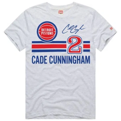 Homage Unisex  Cade Cunningham Ash Detroit Pistons Jersey Remix Tri-blend T-shirt