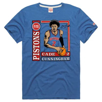 Homage Unisex  Cade Cunningham Blue Detroit Pistons Wax Pack Tri-blend T-shirt