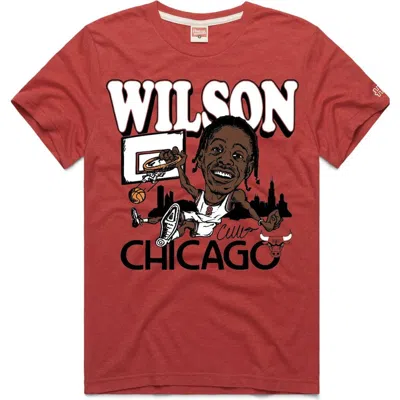Homage Unisex  Caleb Wilson Red Chicago Bulls Rookie Tri-blend T-shirt In Multi