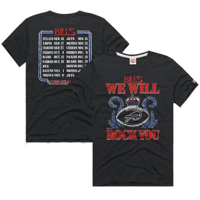 Homage Unisex  Charcoal Buffalo Bills 2026 Nfl Schedule Queen Tri-blend T-shirt