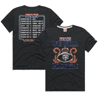 Homage Unisex  Charcoal Chicago Bears 2026 Nfl Schedule Queen Tri-blend T-shirt In Black