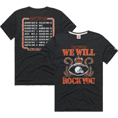 Homage Unisex  Charcoal Cleveland Browns 2026 Nfl Schedule Queen Tri-blend T-shirt