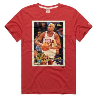 Homage Unisex  Dennis Rodman Red Chicago Bulls Topps Trading Card Player Tri-blend T-shirt