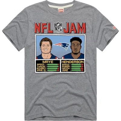 Homage Unisex  Drake Maye & Treveyon Henderson Gray New England Patriots Nfl Jam Tri-blend T-shirt