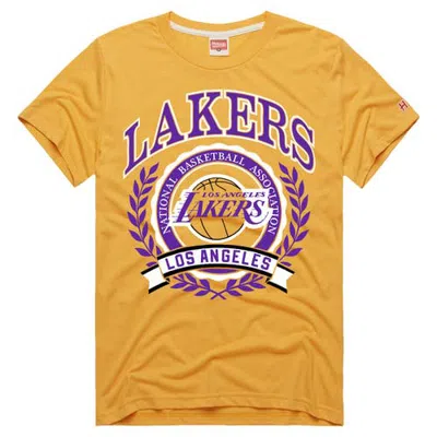 Homage Unisex  Gold Los Angeles Lakers Crest Tri-blend T-shirt