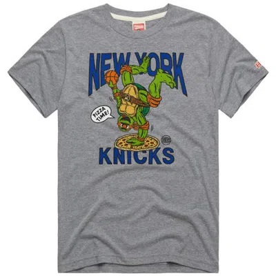 Homage Unisex  Gray New York Knicks X Teenage Mutant Ninja Turtles Michelangelo Tri-blend T-shirt