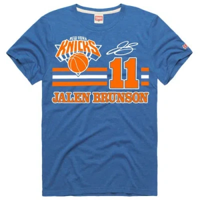 Homage Unisex   Jalen Brunson Blue New York Knicks Jersey Remix Tri-blend T-shirt