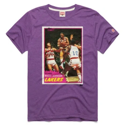 Homage Unisex  Magic Johnson Purple Los Angeles Lakers Topps Trading Card Player Tri-blend T-shirt