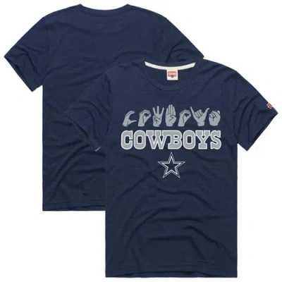 Homage Unisex  Navy Dallas Cowboys Nfl Asl Collection By Love Sign Tri-blend T-shirt