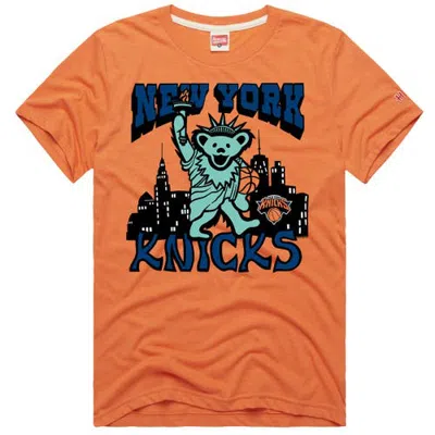 Homage Unisex  Orange New York Knicks X The Grateful Dead Bear Tri-blend T-shirt