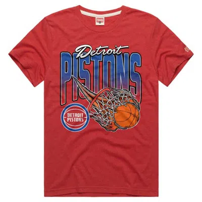 Homage Unisex  Red Detroit Pistons On Fire Tri-blend T-shirt