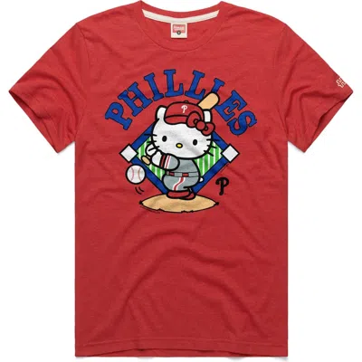 Homage Unisex  Red Philadelphia Phillies Hello Kitty Tri-blend T-shirt