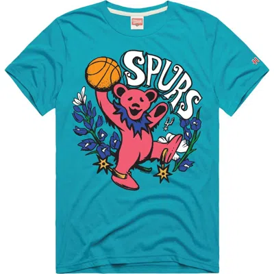 Homage Unisex  Teal San Antonio Spurs X The Grateful Dead Bear Tri-blend T-shirt In Blue